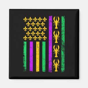 Mardi Gras Usa American Flag Crawfish Men Women Ki Magnet