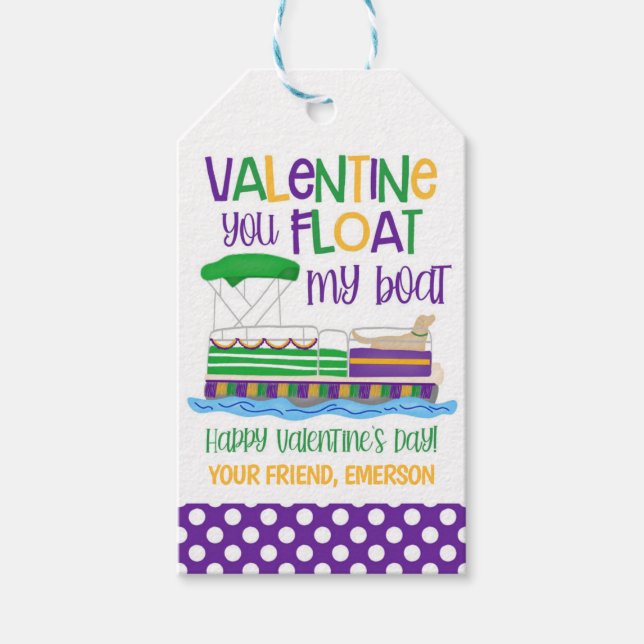 Mardi Gras Valentine Favour Tag (Front)