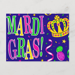 MARDI GRAS VALENTINES HOLIDAY POSTCARD
