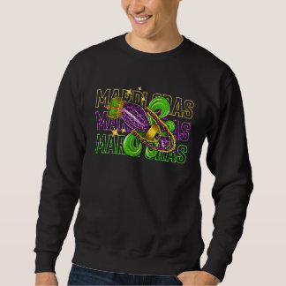 Mardi Gras Vibes Leopard Fat Tuesday Costume Festi Sweatshirt