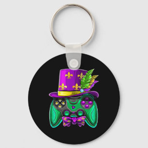 Mardi Gras Video Game Controller Jester Hat Costum Key Ring