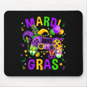 Mardi Gras Video Game Controller Jester Hat Costum Mouse Pad