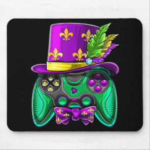Mardi Gras Video Game Controller Jester Hat Costum Mouse Pad