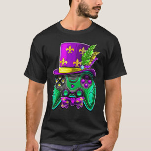 Mardi Gras Video Game Controller Jester Hat Costum T-Shirt