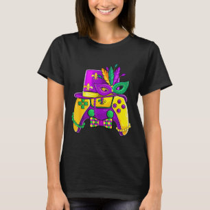 Mardi Gras Video Game Controller Jester Hat Costum T-Shirt