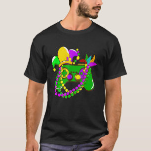 Mardi Gras Video Game Controller Jester Hat Costum T-Shirt
