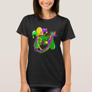 Mardi Gras Video Game Controller Jester Hat Costum T-Shirt
