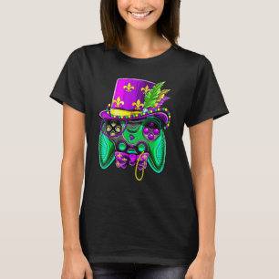 Mardi Gras Video Game Controller Jester Hat Costum T-Shirt