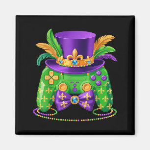 Mardi Gras Video Game Controller Jester Hat Gamer Magnet