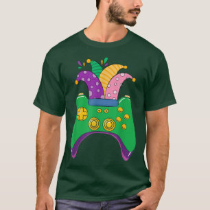 Mardi Gras Video Game Controller Jester Hat Gamer  T-Shirt