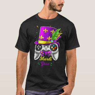 Mardi Gras Video Game Controller Jester Mask Costu T-Shirt
