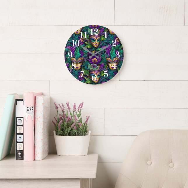 Mardi Gras Wall Clock (Reading Room)