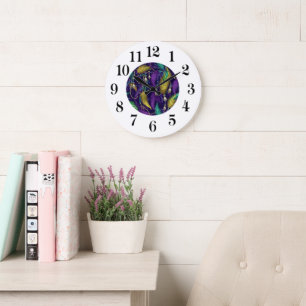 Mardi Gras Wall Clock