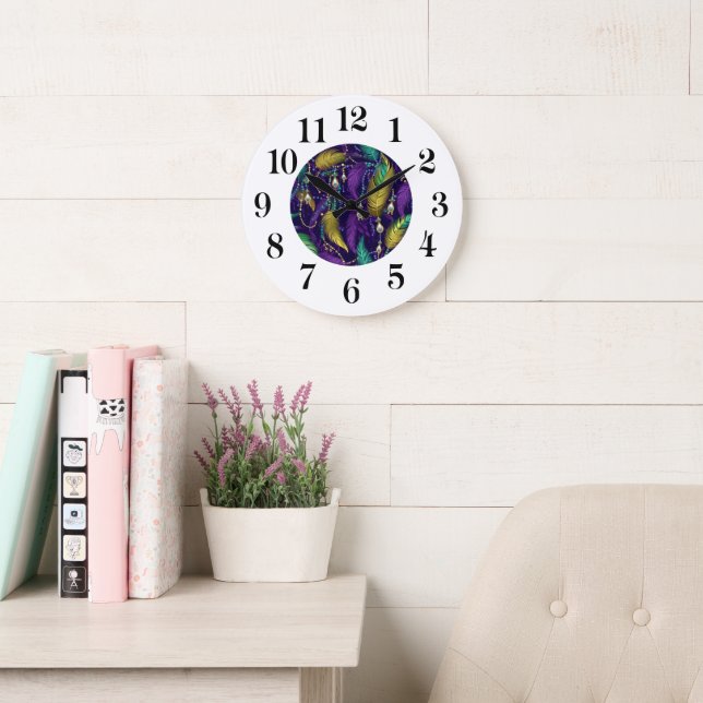 Mardi Gras Wall Clock (Reading Room)