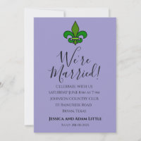 Mardi Gras Wedding Party Invitations