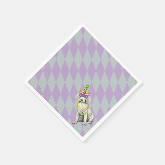 Mardi Gras Weimaraner Napkin (Corner)