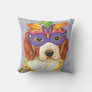 Mardi Gras Welsh Springer Spaniel Cushion