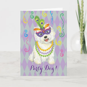 Mardi Gras Westie Card