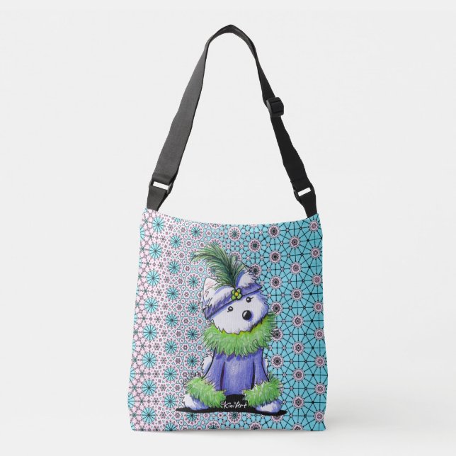 Mardi Gras Westie Crossbody Bag (Front)