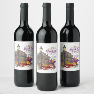 Mardi Gras Wine Label