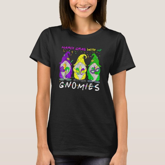 Mardi Gras With My Gnomies Three Gnome Costume  Wo T-Shirt (Front)