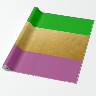 Mardi Gras Wrapping Green Purple Gold Yellow Paper