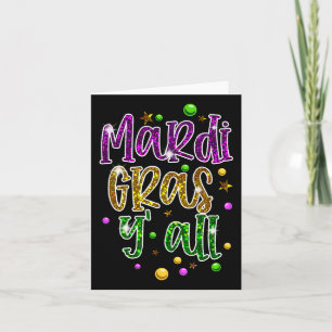 Mardi Gras Yall Funny Vinatage New Orleans Party  Card
