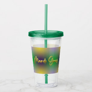 Mardi Gras Yellow, Purple, Green Acrylic Tumbler