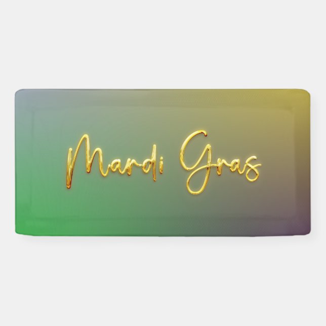 Mardi Gras Yellow, Purple, Green Banner (Horizontal)