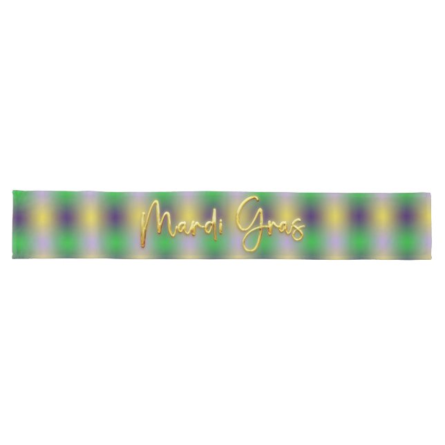 Mardi Gras Yellow, Purple, Green Long Table Runner (Horizontal)