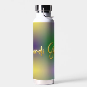 Mardi Gras Yellow, Purple, Green Water Bottle