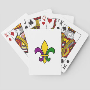 Mardi grass fleur-de-lys playing cards