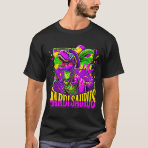 Mardi Grawr Rex Dino Gras Artwork T-Shirt
