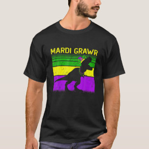 Mardi Grawr Rex Dino Toddler Kids Mardi Gras Boys T-Shirt