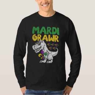 Mardi Grawr Rex Dino Toddler Kids Mardi Gras Boys T-Shirt