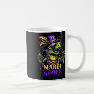 Mardi Grawr T Rex Dinosaur Mardi Gras Bead Costume Coffee Mug