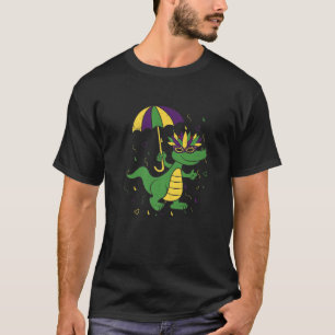 Mardi Grawr T Rex Kawaii Dinosaur Funny Mardi Gras T-Shirt