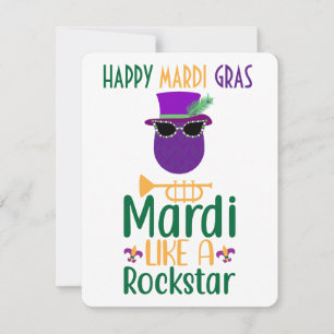 Mardi Like A Rockstar Mardi Gras Card