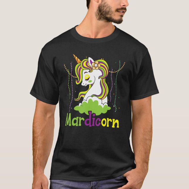 Mardicorn Unicorn  Mardi Gras Celebration 1 T-Shirt (Front)