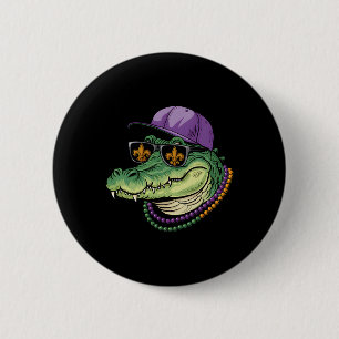 Mardigator Alligator Bruh Mardi Gras Costume Teens 6 Cm Round Badge