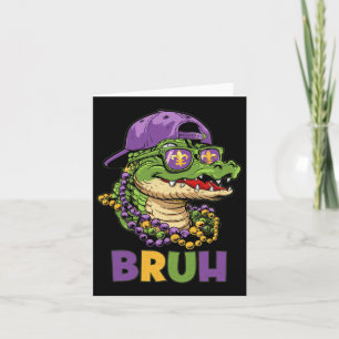 Mardigator Alligator Bruh Mardi Gras Costume Teens Card