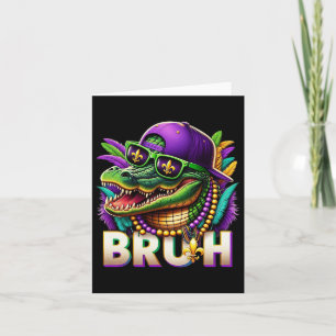 Mardigator Alligator Bruh Mardi Gras Costume Teens Card