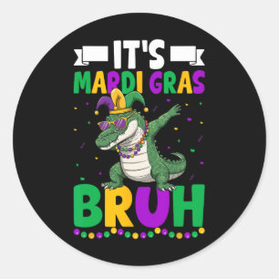 Mardigator Alligator Bruh Mardi Gras Costume Teens Classic Round Sticker