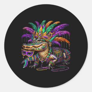Mardigator Alligator Carnival Costume Men Women Ma Classic Round Sticker