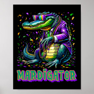 Mardigator Funny Mardi Gras Costume Men Women Kid  Poster