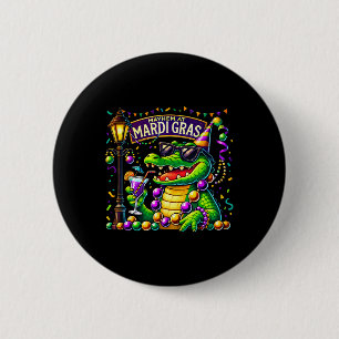 Mardigator Mardi Gras Alligator Costume Men Women  6 Cm Round Badge