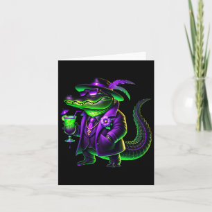 Mardigator Mardi Gras Alligator Costume Men Women Card