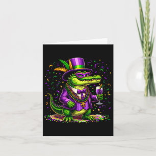 Mardigator Mardi Gras Alligator Costume Men Women  Card