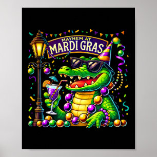 Mardigator Mardi Gras Alligator Costume Men Women  Poster