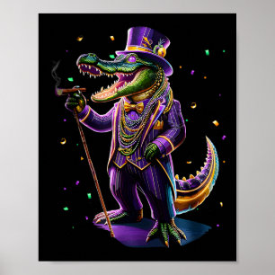 Mardigator Mardi Gras Alligator Costume Men Women Poster
